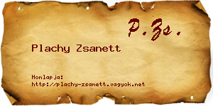 Plachy Zsanett névjegykártya